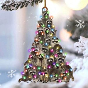 Raccoon Christmas Tree Ornament Funny Xmas…
