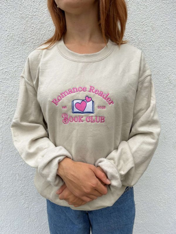 Reader Book Club Embroidered Sweatshirt 2D Crewneck Sweatshirt For Family