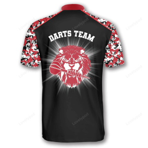 red lion camouflage custom darts jerseys for men black and camo dart jersey shirt 3.png