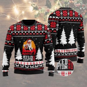 Red Sled Redemption Ugly Christmas Sweater,…