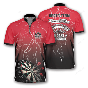Red Storm Custom Darts Jerseys For Men, Dart Team Jerseys, Dart Polo Shirt
