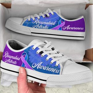 rheumatoid arthritis shoes awareness ribbon low top shoes canvas shoes best gift for men and women 1.jpeg