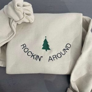 rockin around christmas tree embroidered sweatshirt christmas tree crewneck merry christmas gifts 1.jpeg