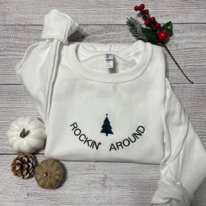 rockin around christmas tree embroidered sweatshirt christmas tree crewneck merry christmas gifts 2.jpeg