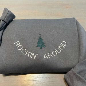 rockin around christmas tree embroidered sweatshirt christmas tree crewneck merry christmas gifts 3.jpeg