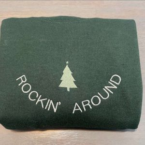 rockin around christmas tree embroidered sweatshirt christmas tree crewneck merry christmas gifts 4.jpeg