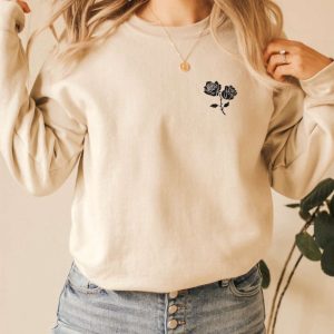 Rose Embroidered Sweatshirt 2D Crewneck Sweatshirt…