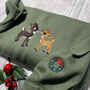 rudolph and clarice embroidered sweatshirt christmas classic rudolph embroidered sweatshirt classic christmas tv and movie shows 2.jpeg