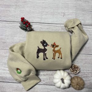 Rudolph and Clarice Embroidered Sweatshirt 2D…