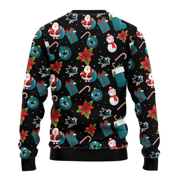 San Jose Sharks Santa Claus Snowman  Christmas Ugly Sweater, Gift For Christmas