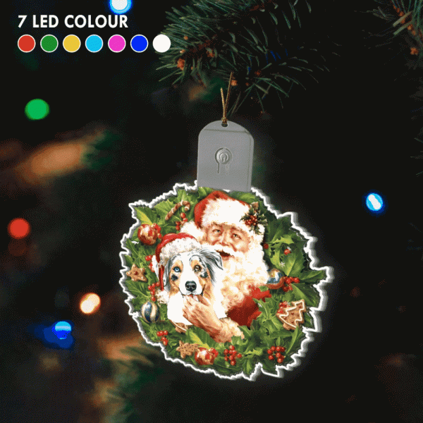 Santa Australian Shepherd Christmas Ornament For Dog Lover Christmas Tree