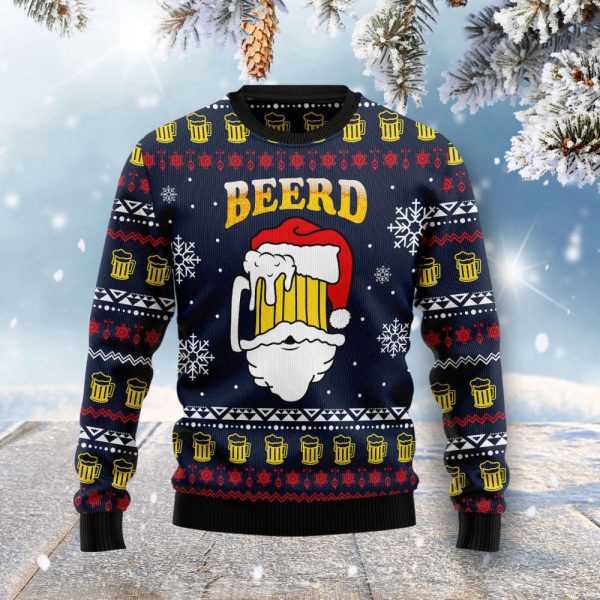 Santa Beerd Ugly Christmas Sweater, Best Gift For Christmas 2023