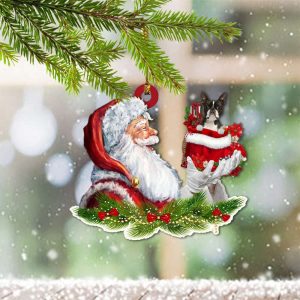 Santa Boston Terrier Christmas Ornament 2023…