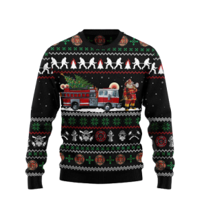 santa claus firefighter ugly christmas sweater for men women best gift for christmas 2023 1.png