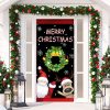 Santa Claus Merry Christmas Door Cover Funny Reindeer Door Cover Christmas