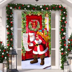 Funny Santa Claus Merry Christmas Door…