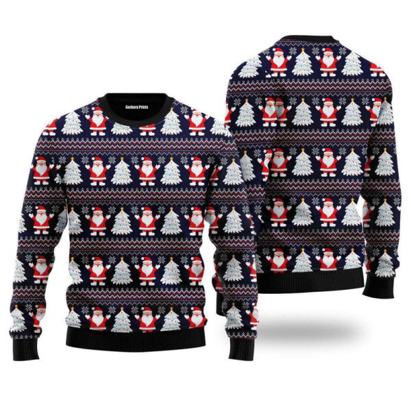 Santa Claus Under The Christmas Tree Ugly Christmas Sweater, For Men And Women