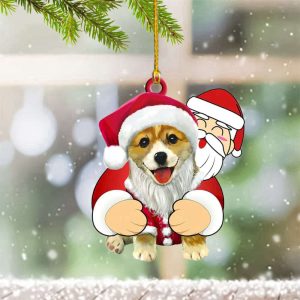 Santa Corgi Christmas Ornament Corgi Christmas…