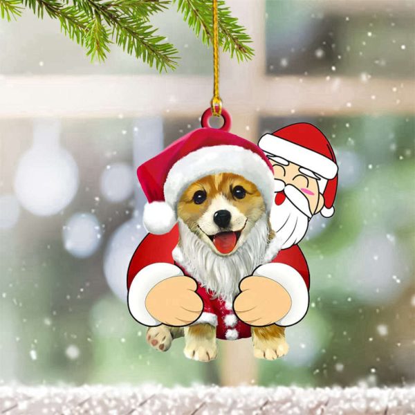 Santa Corgi Christmas Ornament Corgi Christmas Tree Ornaments Best Gifts For 2023