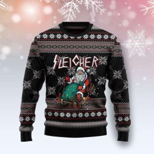 Santa Sleigher Ugly Christmas Sweater, Best…