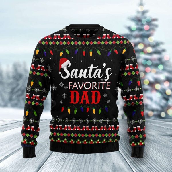 Santa’S Favorite Dad Ugly Christmas Sweater, Best Gift For Christmas 2023