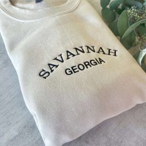 savannah georgia embroidered sweatshirt georgia sweatshirt trendy crewneck embroidered sweatshirts 1.jpeg