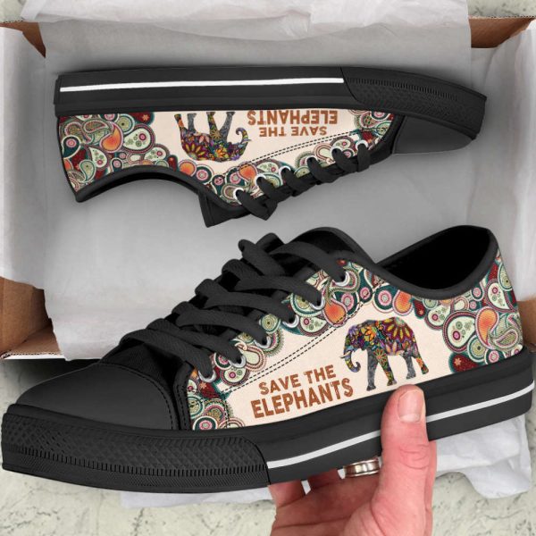Elephant Mandala Canvas Low Top Shoes: Perfect Gift for Adults