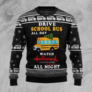 School Bus All Day Ugly Christmas…