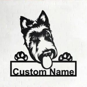 Scottish Terrier Dog Custom Name Laser Cut Metal Signs For Dog Lover