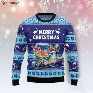 Sea Turtle Merry Christmas Sweatshirt Xmas Sweatshirt Cute Christmas Gifts For Girlfriend