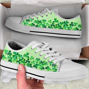 shamrock clover low top shoes canvas print fashion comfortable lowtop casual shoes gift for adults irish gift 1.jpeg
