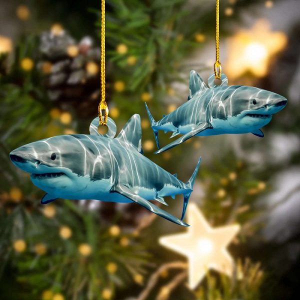 Shark Christmas Ornament 2023 Hanging Tree Ornaments Gift Ideas For Shark Lovers
