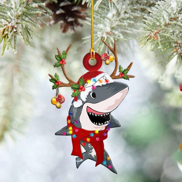 Shark Christmas Ornament Merry Sharkmas Ornament Xmas Tree Decorations