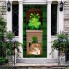 Shetland Sheepdog Lucky green Patrick’s shamrock Door cover