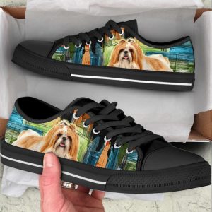 shih tzu dog paint art wallpaper low top shoes canvas sneakers casual shoes for men and women 1.jpeg