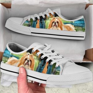 shih tzu dog paint art wallpaper low top shoes canvas sneakers casual shoes for men and women.jpeg