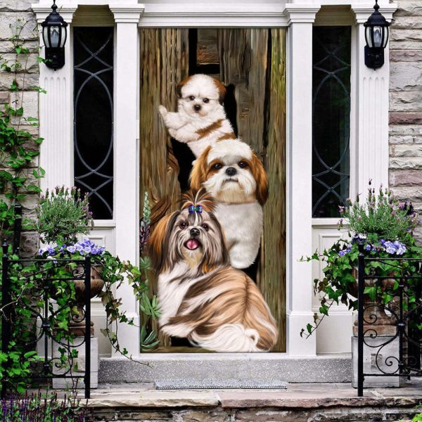 Shih tzu gorgeous babies gift for dog mom gift for shih tzu lover Door cover