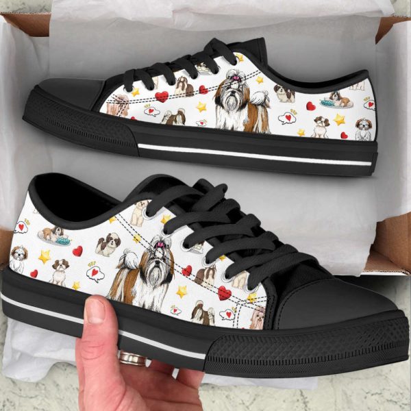 Shih Tzu Heart Star Low Top Shoes Canvas Sneakers Casual Shoes
