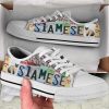 Siamese Cat Lover Shoes Plates Low Top Canvas Shoes