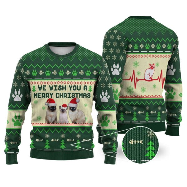 Siamese Cat We Wish You A Merry Christmas Ugly Sweater, Gift For Christmas