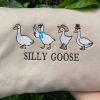 Silly Goose Embroidered Sweatshirt 2D Crewneck Sweatshirt For Family