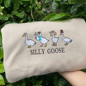 silly goose embroidered sweatshirt 2d crewneck sweatshirt for family 1 1.jpeg