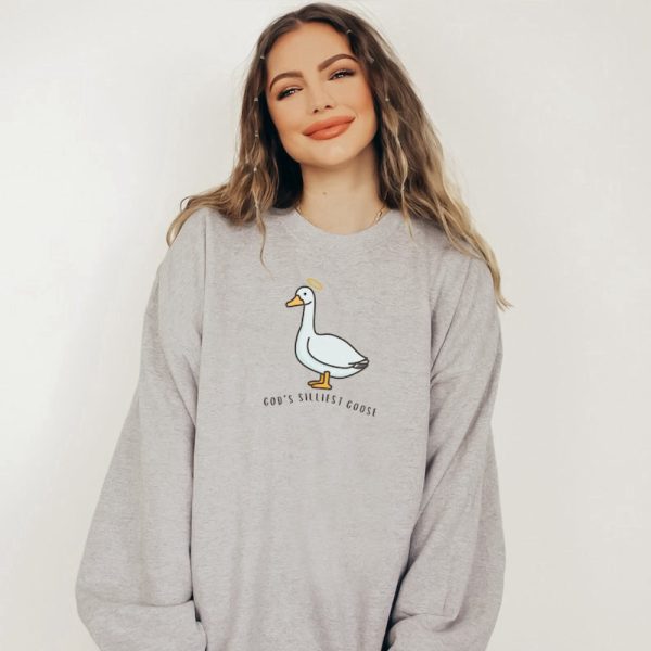 Silly Goose God’s Embroidered Sweatshirt 2D Crewneck Sweatshirt For Men Women