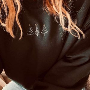 simple tree doodles embroidered sweatshirt 2d crewneck sweatshirt for men and womensws3399 1.jpeg