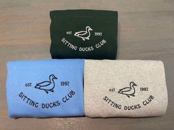 Sitting Ducks Embroidered Sweatshirts 2D Crewneck Sweatshirt Gift For Family