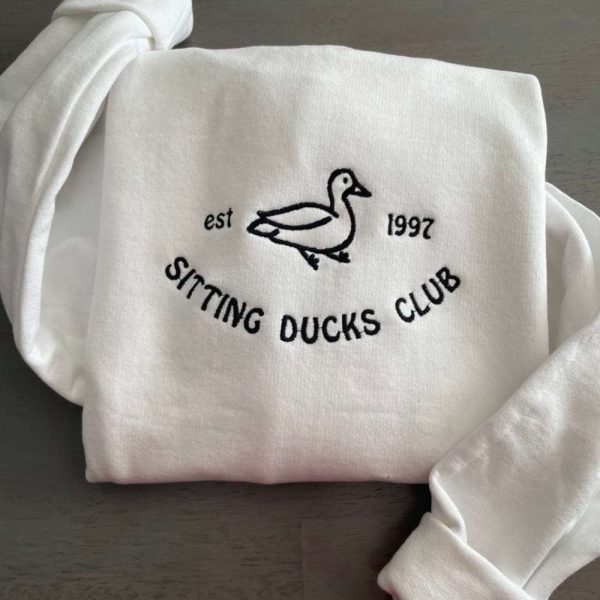 Sitting Ducks Embroidered Sweatshirts 2D Crewneck Sweatshirt Gift For Family