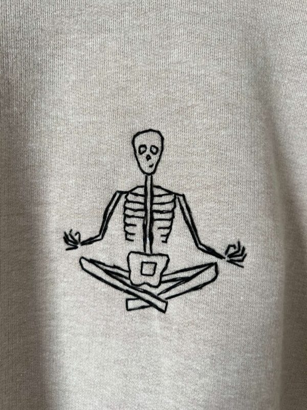 Skeleton Yoga Embroidered Sweatshirt 2D Crewneck Sweatshirt Gift For Family