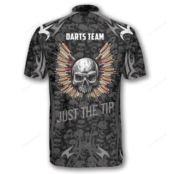 Skull Angel Wings Custom Darts Jerseys For Men, Dart Team Jerseys, Dart Polo Shirt