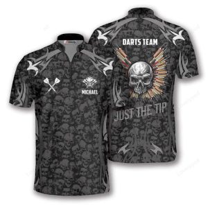 Skull Angel Wings Custom Darts Jerseys For Men, Dart Team Jerseys, Dart Polo Shirt