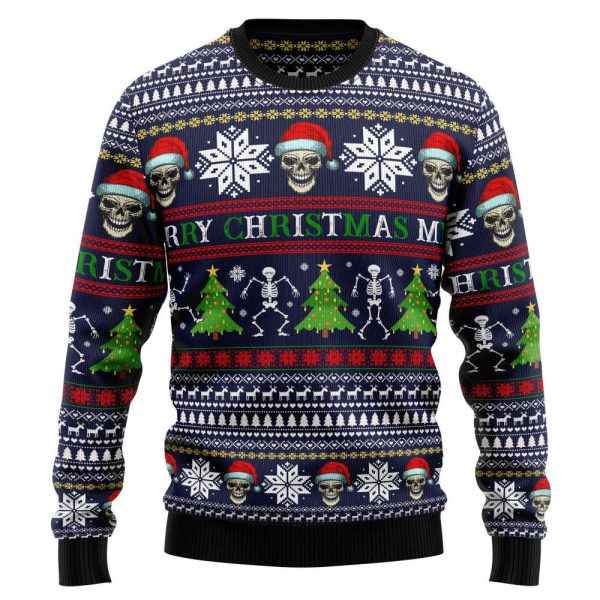 TY239 Skull Christmas Ugly Sweater – Noel Malalan Signature
